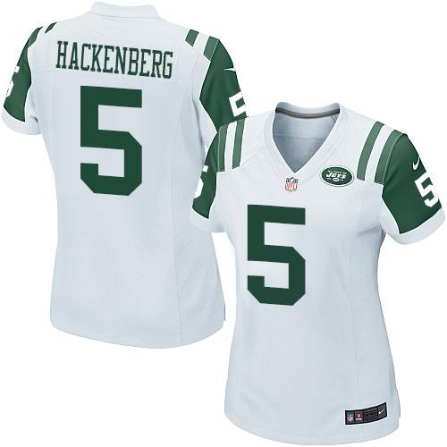 Nike Jets #5 Christian Hackenberg White Women's Stitched NFL Elite Jersey